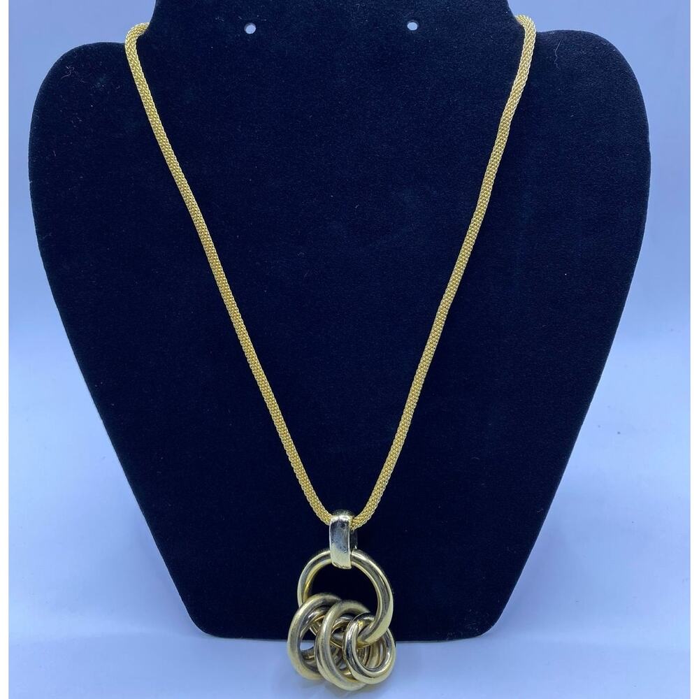 Luxe Minimalist Chic‎ Gold Long-Drop Layered Pendant Statement Necklace
